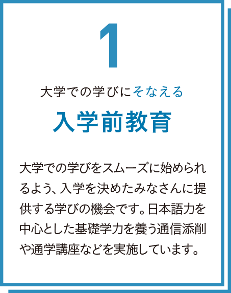 1.学びにそなえる 入学前教育